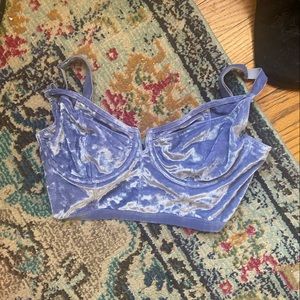 Free People Lavender Velvet Bra - unlined.